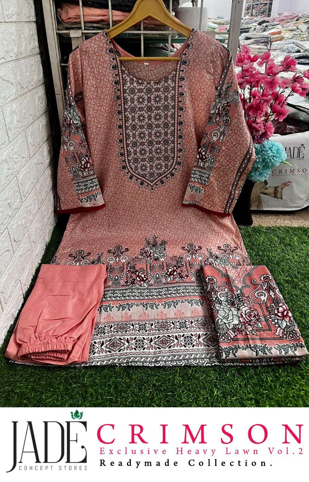 CRIMSON EXCLUSIVE READYMADE VOL-02 BY JADE 101 TO 106 SERIES PURE COTTON PRINT PAKISTANI DRESSES