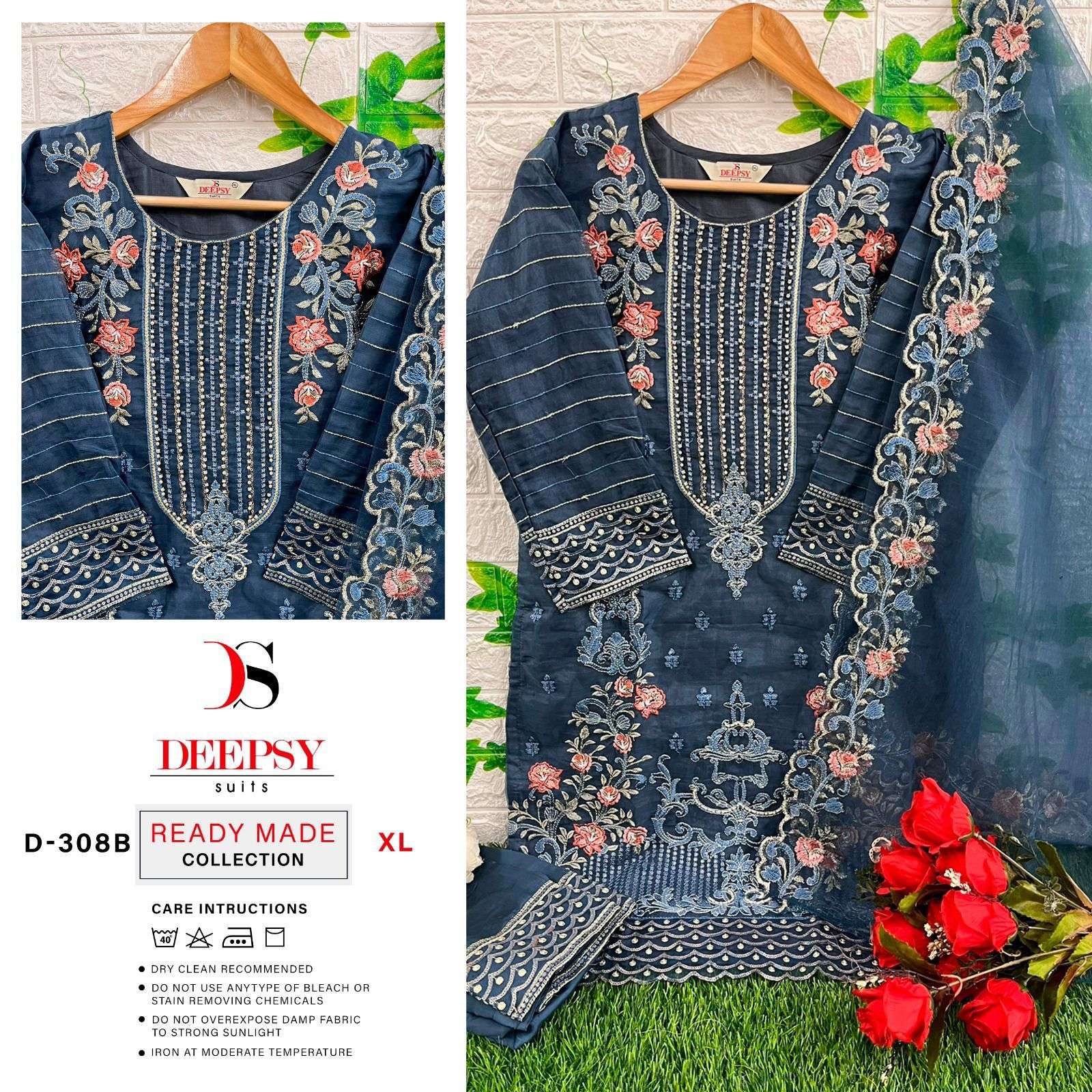 D-308 HIT DESIGN BY DEEPSY SUITS ORGANZA EMBROIDERY STITCHED PAKISTANI DRESSES