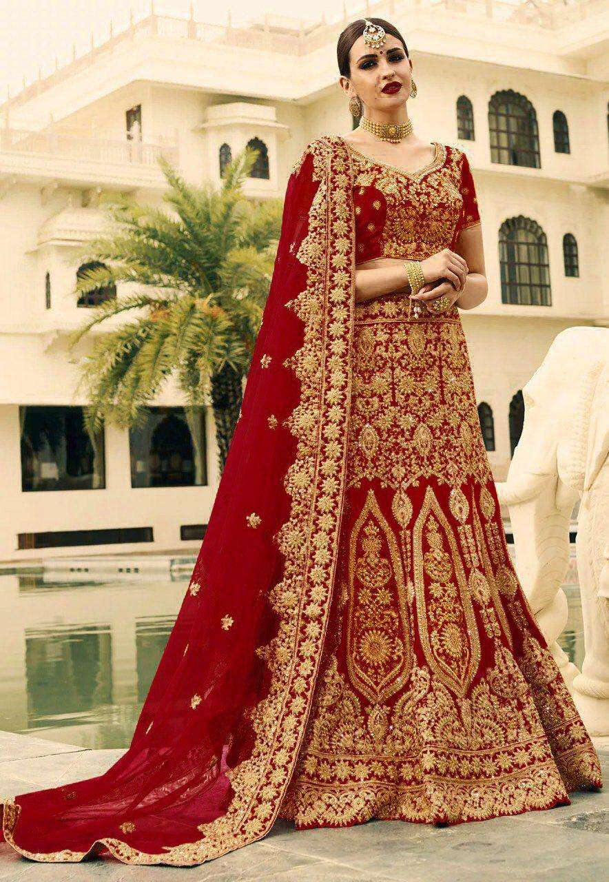 DJ-87 HIT DESIGN BY ASLIWHOLESALE DESIGNER SILK HEAVY WORK BRIDAL LEHENGAS