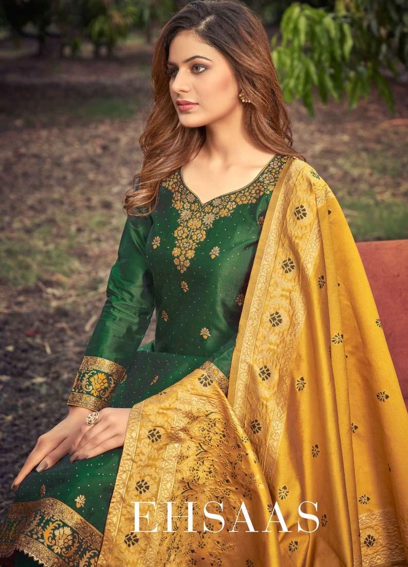 EHSAAS BY ASLIWHOLESALE DESIGNER FACNY BANARASI SILK DRESSES