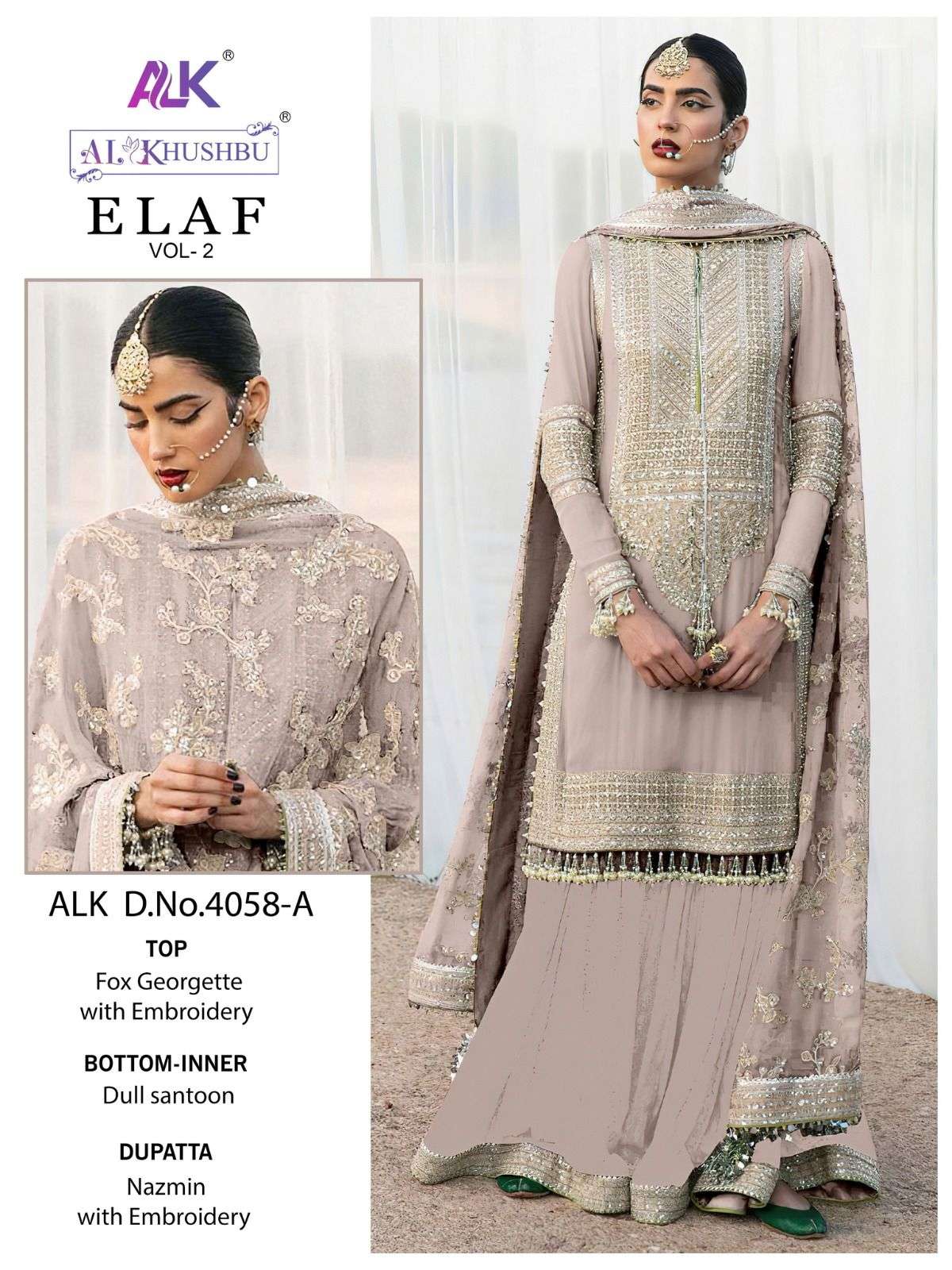 ELAF VOL-2 BY AL KHUSHBU GEORGETTE HEAVY EMBROIDERY PAKISTANI DRESSES