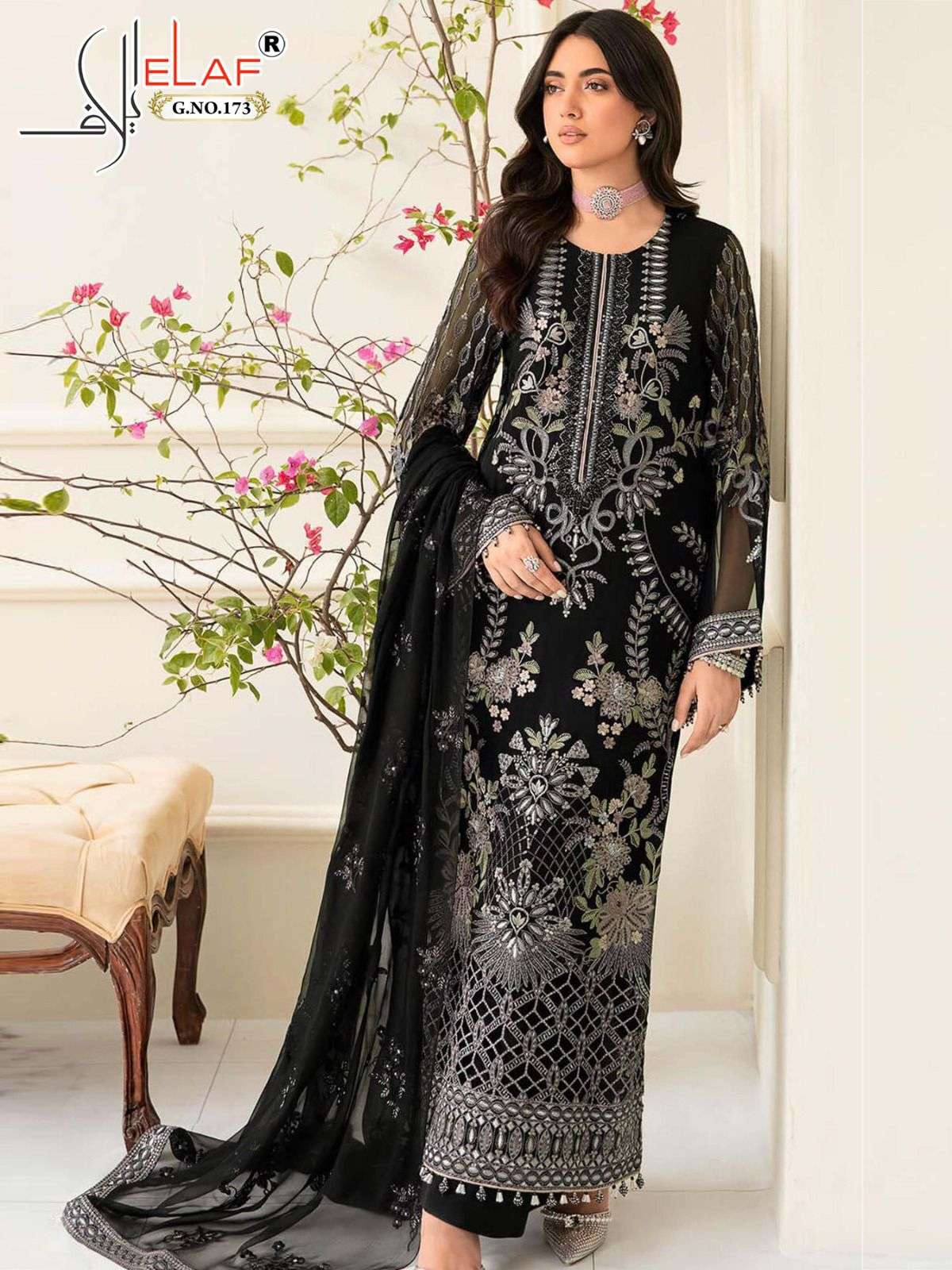 G-173 HIT DESIGN BY ELAF FAUX GEORGETTE WORK PAKISTANI DRESS