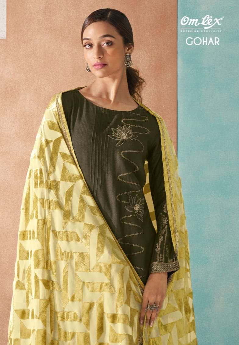 GOHAR BY OMTEX DESIGNER PURE PASHMINA PRINT WITH EMROIDERY DRESSES