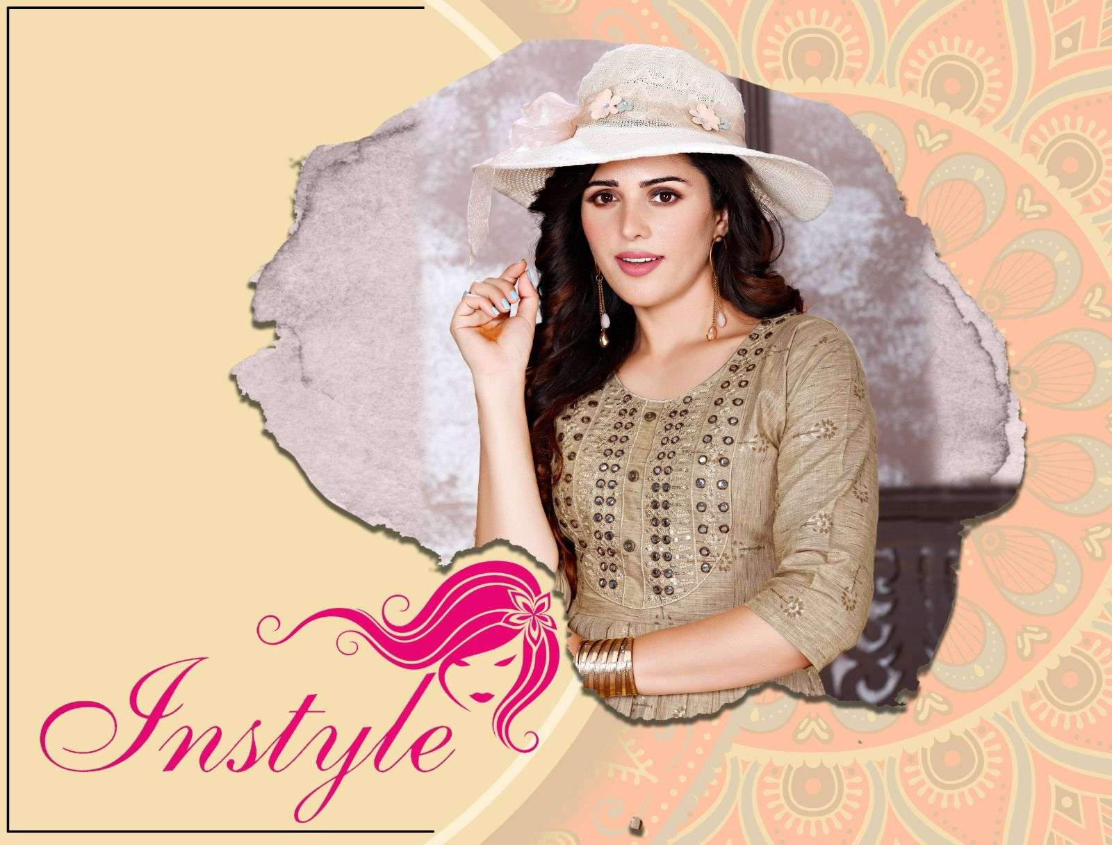 GOLDEN INSTYLE BY ASLIWHOLESALE 101 TO 108 SERIES RAYON HANDWORK KURTIS 