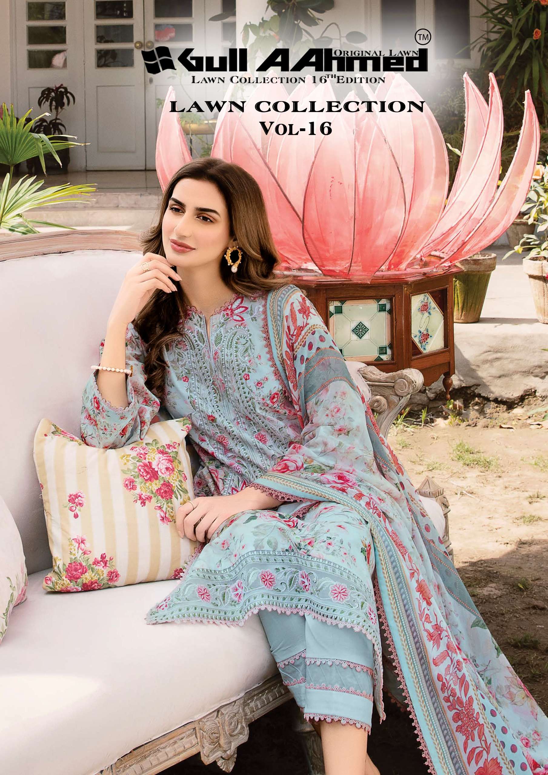 GULL AAHMED VOL-16 BY GULL AAHMED 151 TO 156 SERIES COTTON PRINT DRESSES