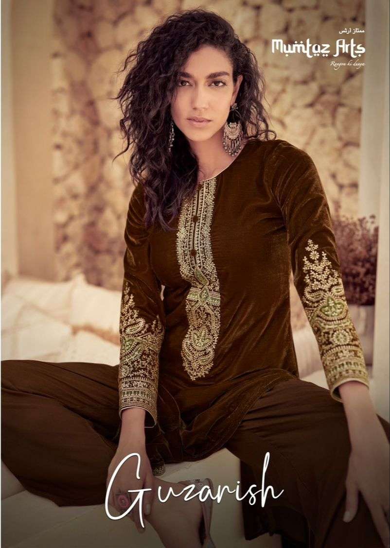 GUZARISH BY MUMTAZ ARTS 36001 TO 36004 SERIES VISCOSE VELVET DRESSES