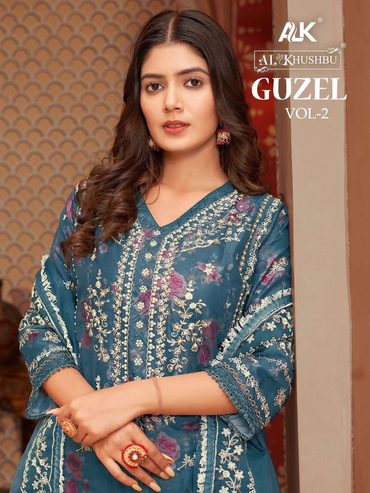 GUZEL VOL-2 BY AL KHUSHBU DESIGNER ORGANZA WORK PAKISTANI DRESSES