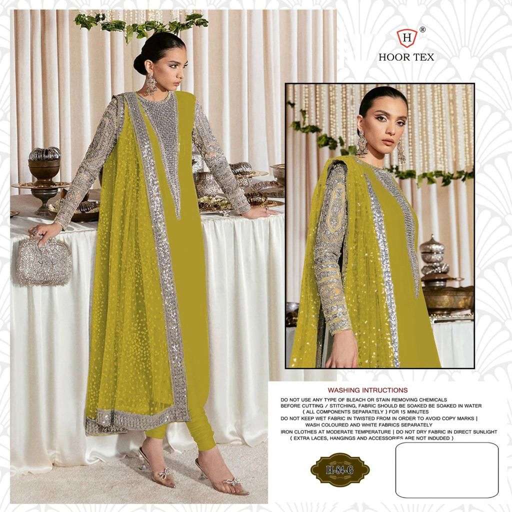 H-84 COLOURS BY HOOR TEX 84-G TO 84-K FAUX GEORGETTE WORK DRESSES