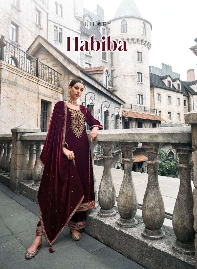 HABIBA BY KILORY TRENDZ 7001 TO 7006 SERIES VELVET SILK WORK DRESSES