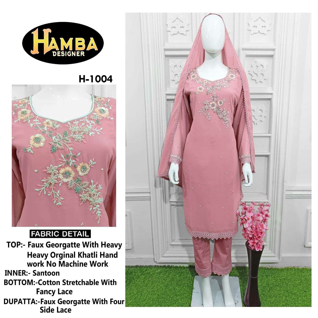 HAMBA 1004 COLOURS BY ASLIWHOLESALE GEORGETTE EMBROIDERY PAKISTANI DRESSES