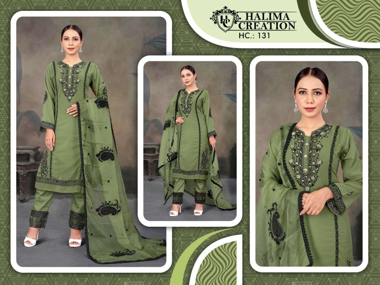 HC 131 NX BY HALIMA CREATION DESIGNER PURE FAUX GEORGETTE DRESSES