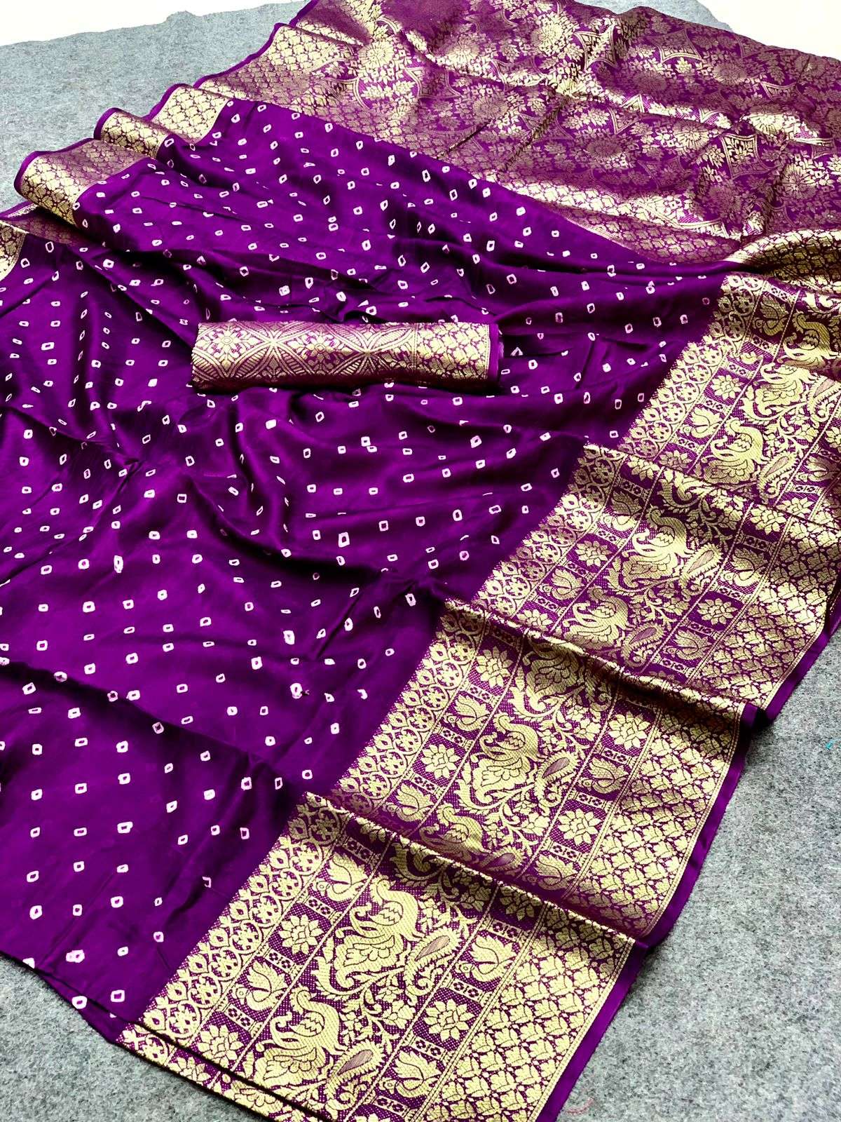 INDRANI BY ASLIWHOLESALE FANCY BANDHEJ SILK DESIGNER SAREES