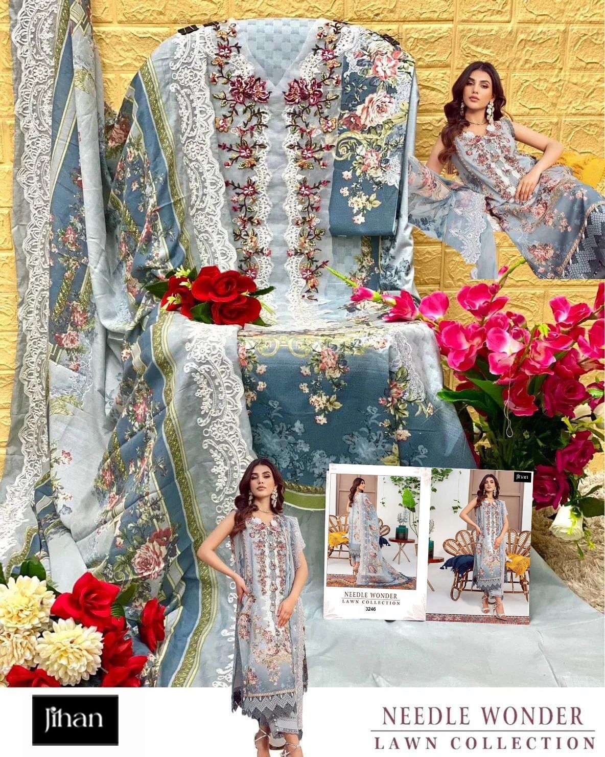 JIHAN NEEDLE WONDER LAWN BY ASLIWHOLESALE DESIGNER HEAVY COTTON DRESSES