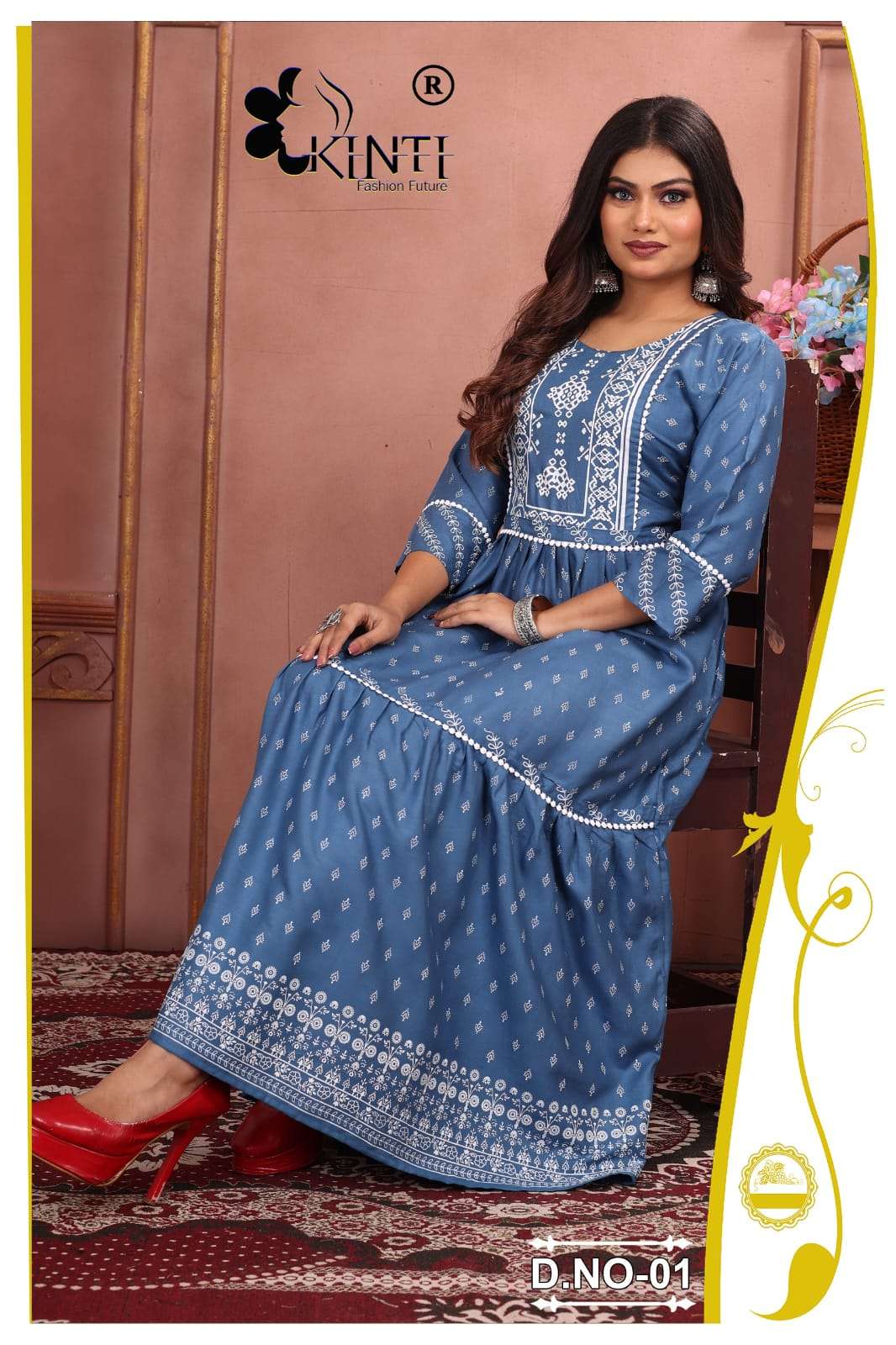 JULIET BY KINTI 101 TO 108 SERIES FANCY RAYON  KURTIS 