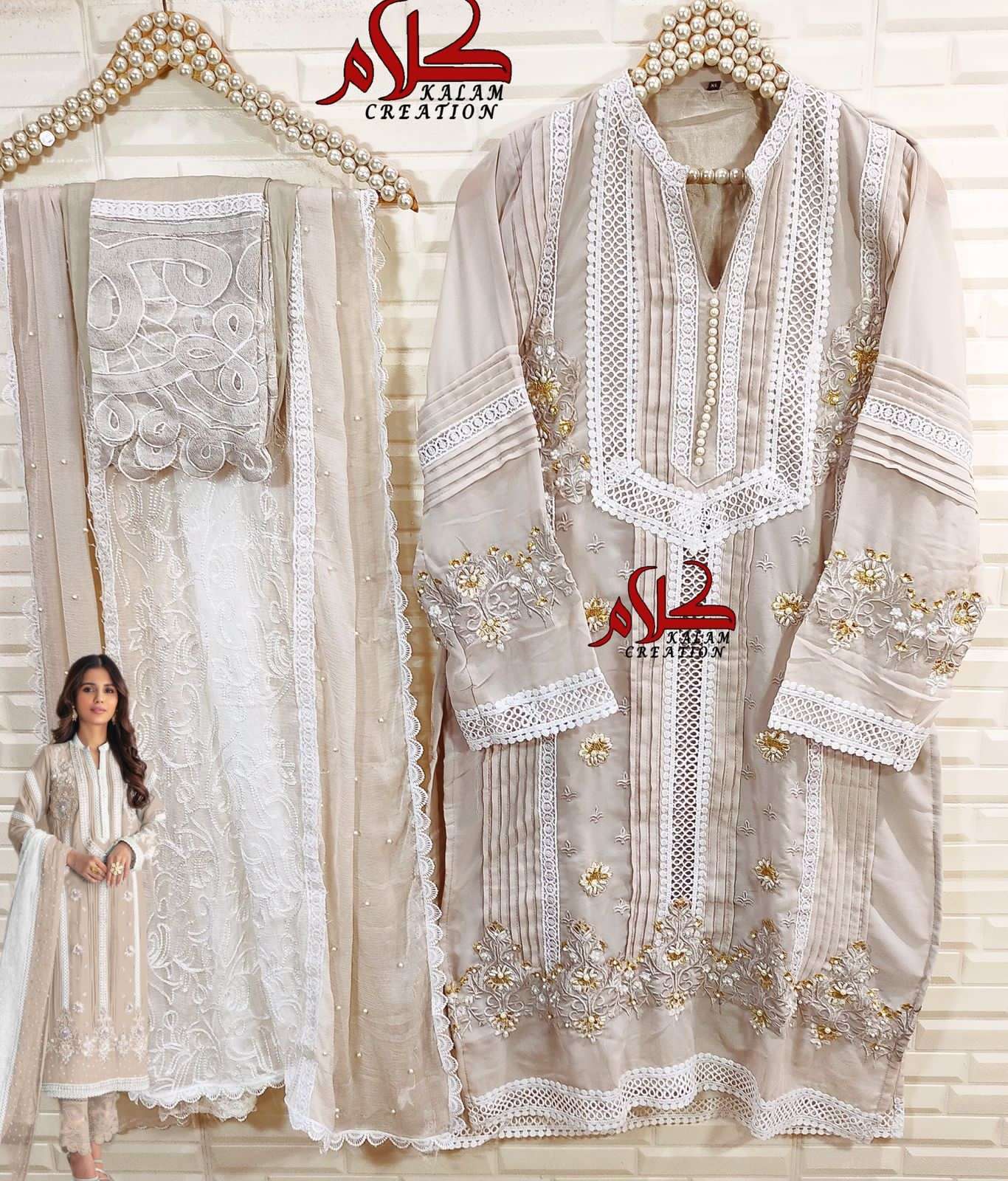 KALAM CREATION 1120 NX BY ASLIWHOLESALE GEORGETTE EMBROIDERY STITCHED DRESS