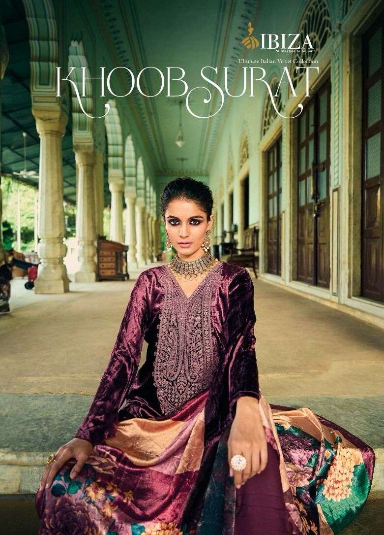 KHOOB SURAT BY IBIZA 1541 TO 1546 SERIES PURE VELVET SILK DRESSES