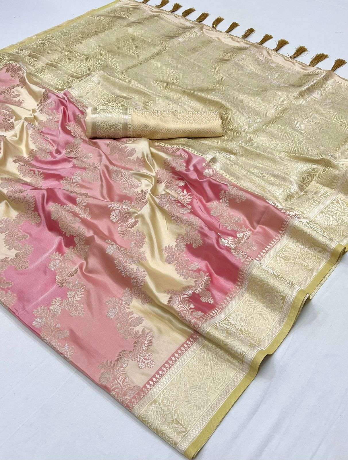 KIKI SILK BY ASLIWHOLESALE DESIGNER FANCY HANDLOOM SATIN SILK SAREES