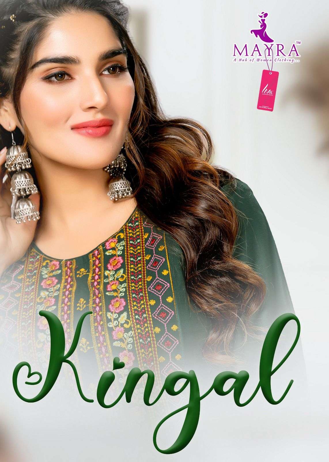 KINJAL BY MAYRA 80332 TO 80339 SERIES FANCY RAYON WORK KURTI