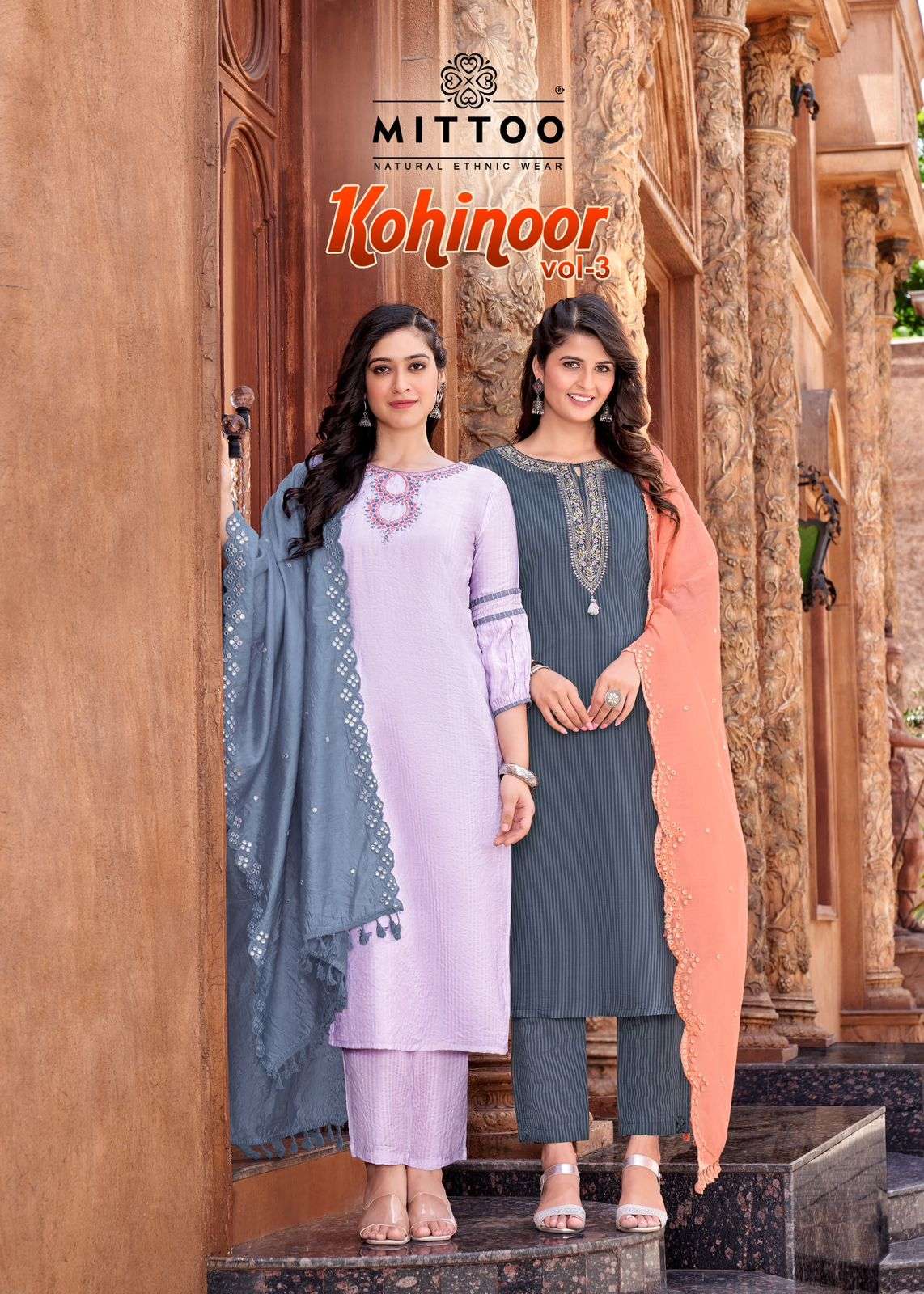 KOHINOOR VOL-3 BY MITTOO 4043 TO 4048 SERIES VISCOSE SILK STITCHED DRESSES