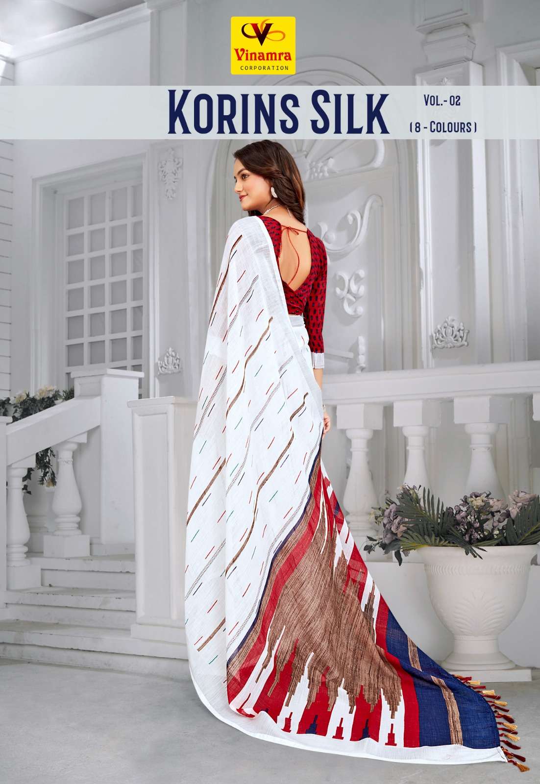 KORINS SILK BY ASLIWHOLESALE DESIGNER SOFT LINEN PRINTED SAREES