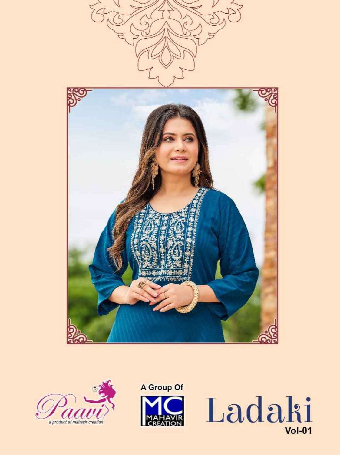 LADAKI VOL-1 BY PAAVI 1001 TO 1008 SERIES RAYON PRINT MOTHER KURTIS