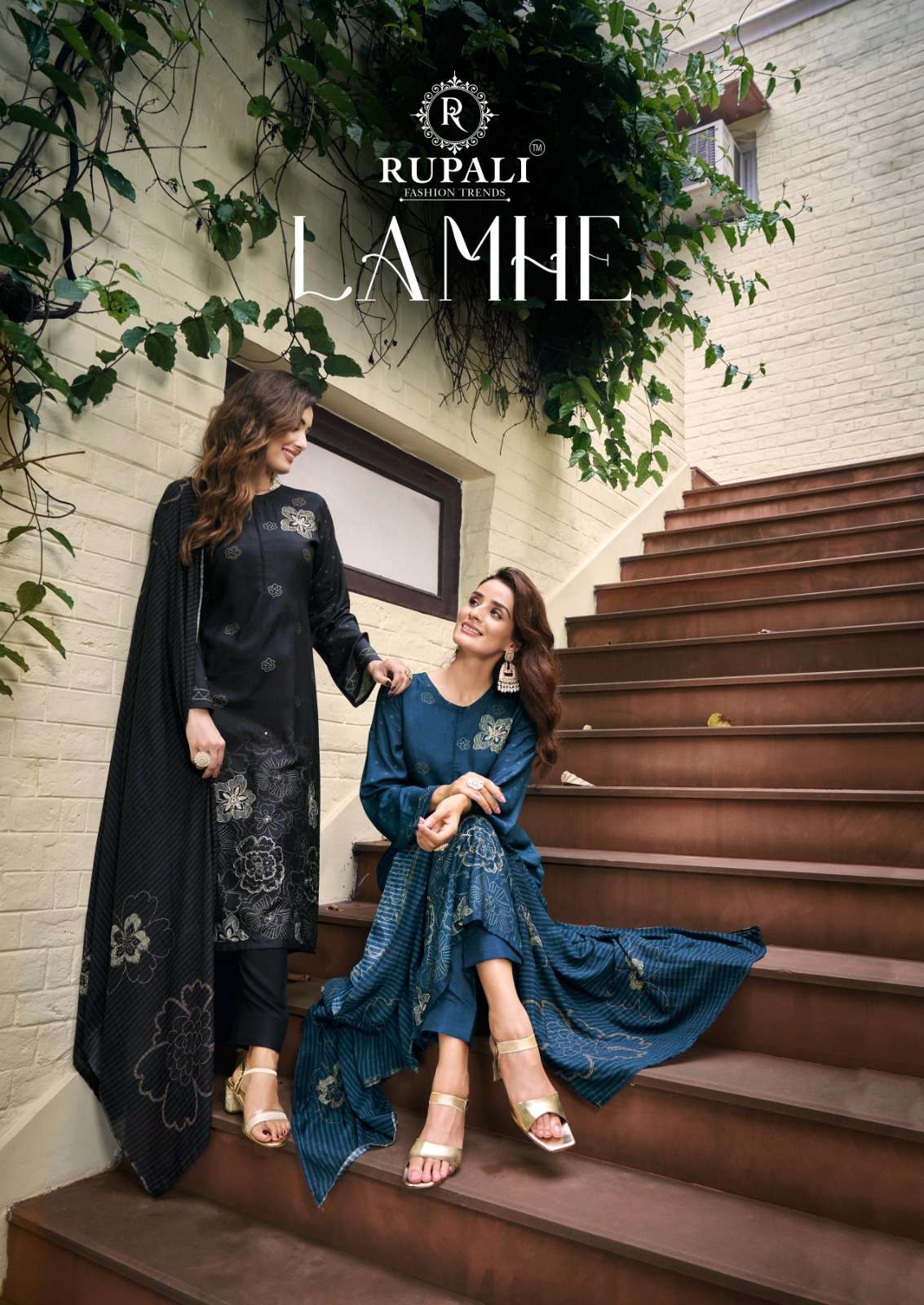 LAMHE BY RUPALI FASHION TRENDS 12001 TO 12004 SERIES MUSLIN WORK DRESSES