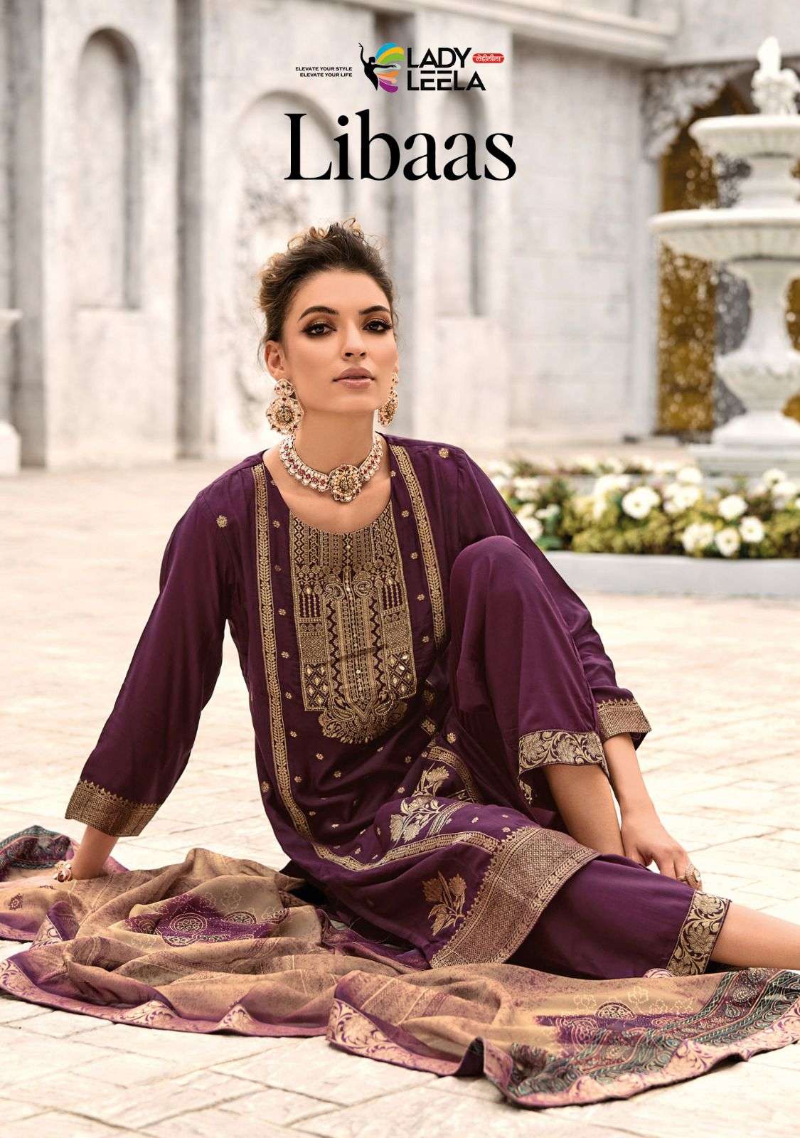 LIBAS BY LADY LEELA 1061 TO 1066 SERIES VISCOSE ORGANZA DRESSES