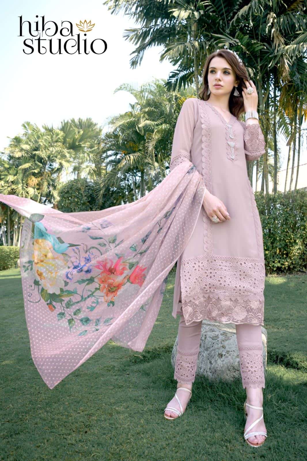 LUXURY PRET COLLECTION VOL-52 BY HIBA STUDIO GEORGETTE PAKISTANI  DRESSES