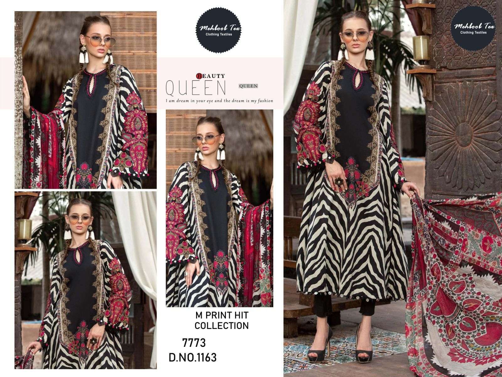 M-1163 COLOURS BY MEHBOOB TEX HEAVY COTTON EMBROIDERED DRESSES