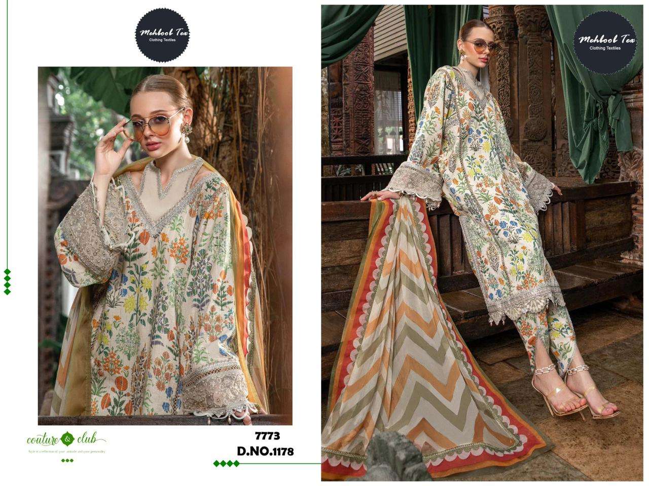 M-1178 COLOURS BY MEHBOOB TEX HEAVY COTTON EMBROIDERED DRESSES