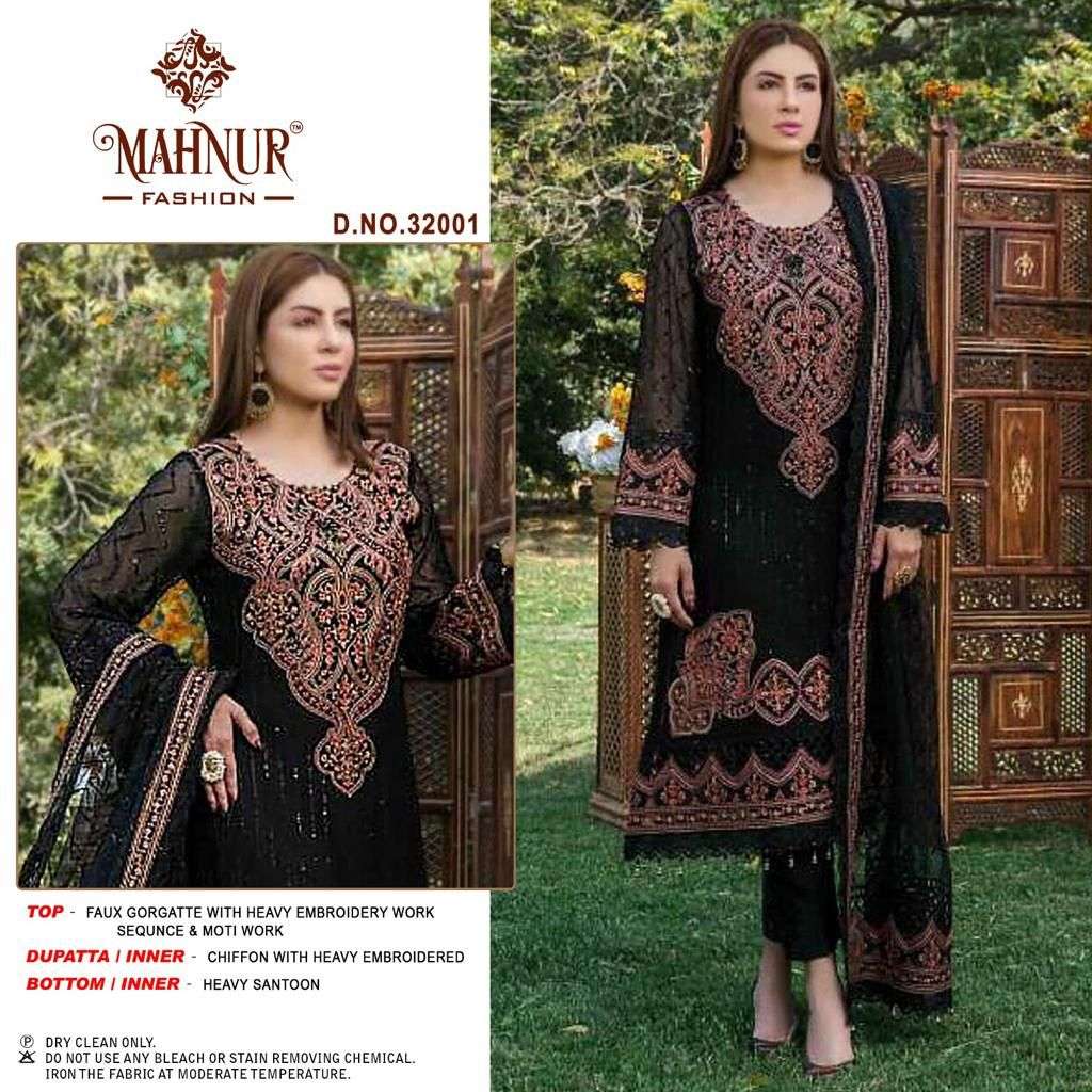 MAHNUR VOL-32 BY MAHNUR FASHION 32001 TO 32003 SERIES GEORGETTE PAKISTANI DRESSES