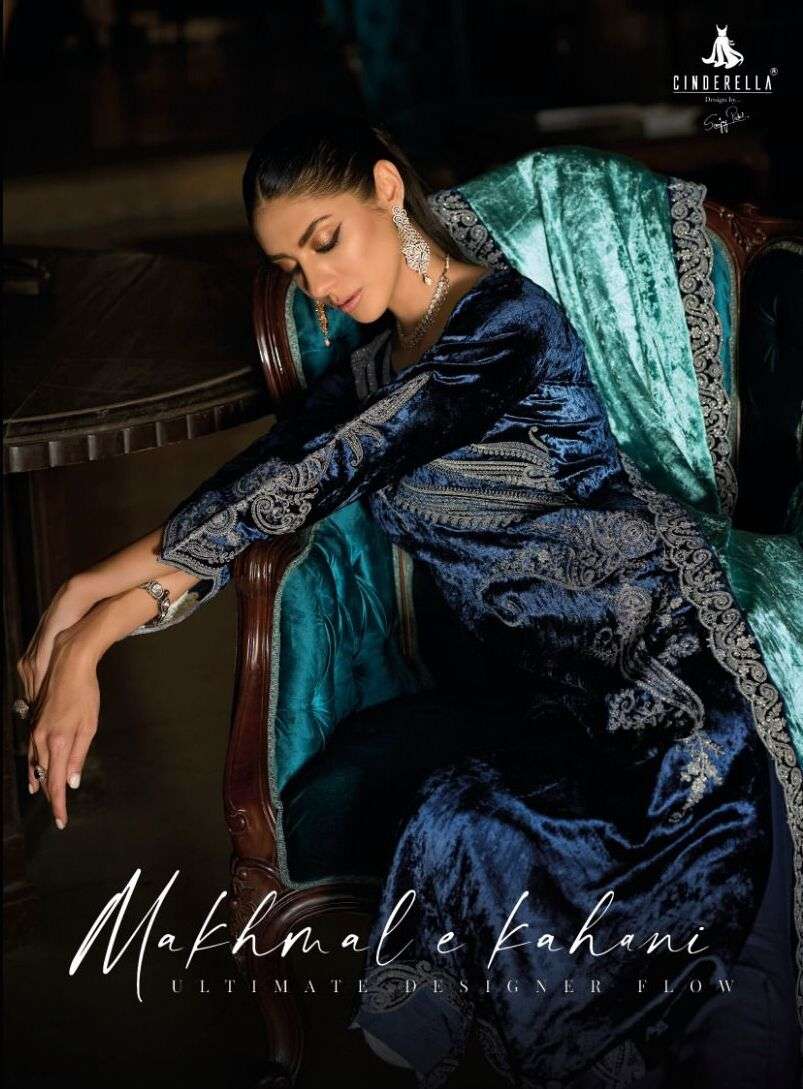 MAKHMAL E KAHANI BY CINDERELLA 10413 TO 10420 SERIES DESIGNER VELVET DRESSES