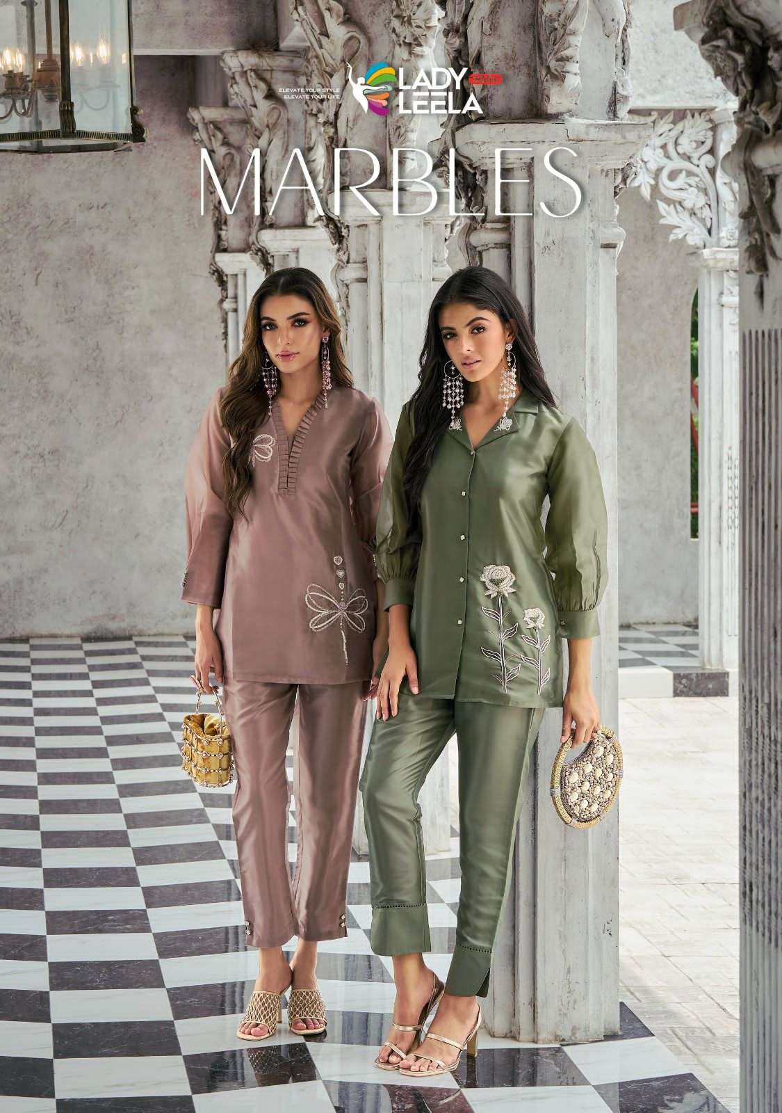 MARBLES BY LADY LEELA 1041 TO 1045 SERIES VISCOSE ORGANZA DRESSES