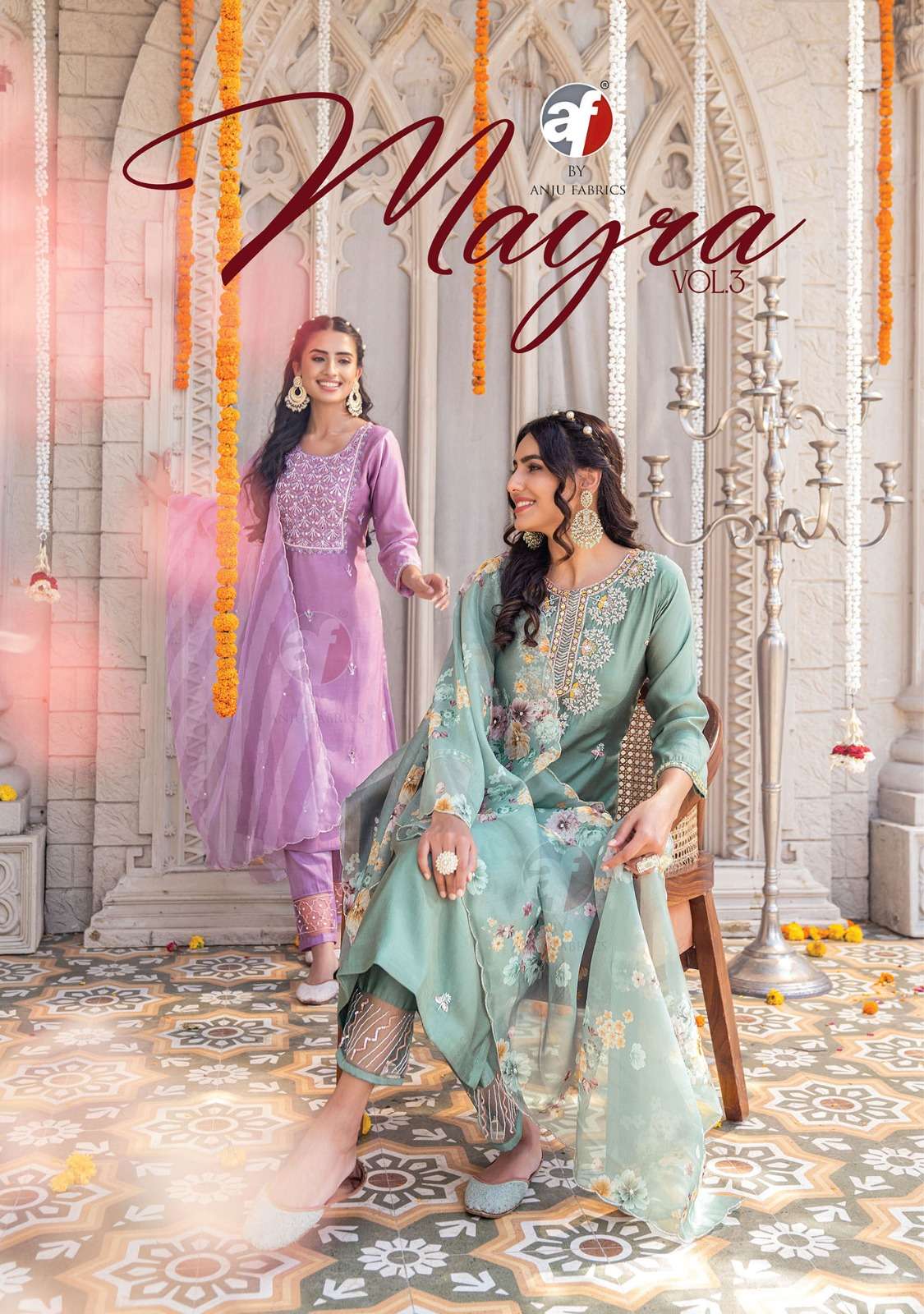 MAYRA VOL-3 BY ANJU FABRICS 3251 TO 3256 SERIES VISCOSE SILK DRESSES