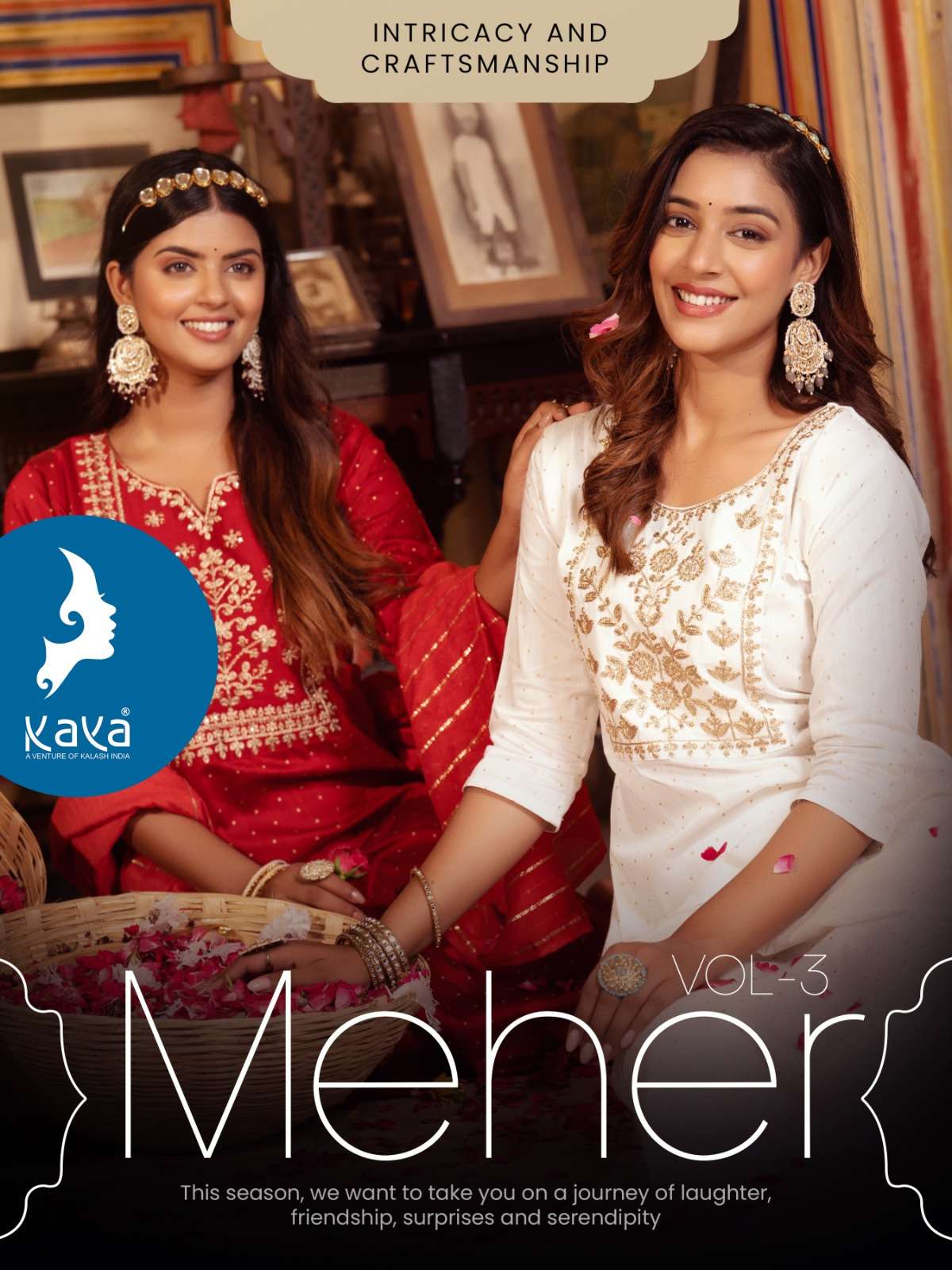 MEHER VOL-3 BY KAYA 01 TO 08 SERIES SILK SLUB SEQUENCE STITCHED DRESSES