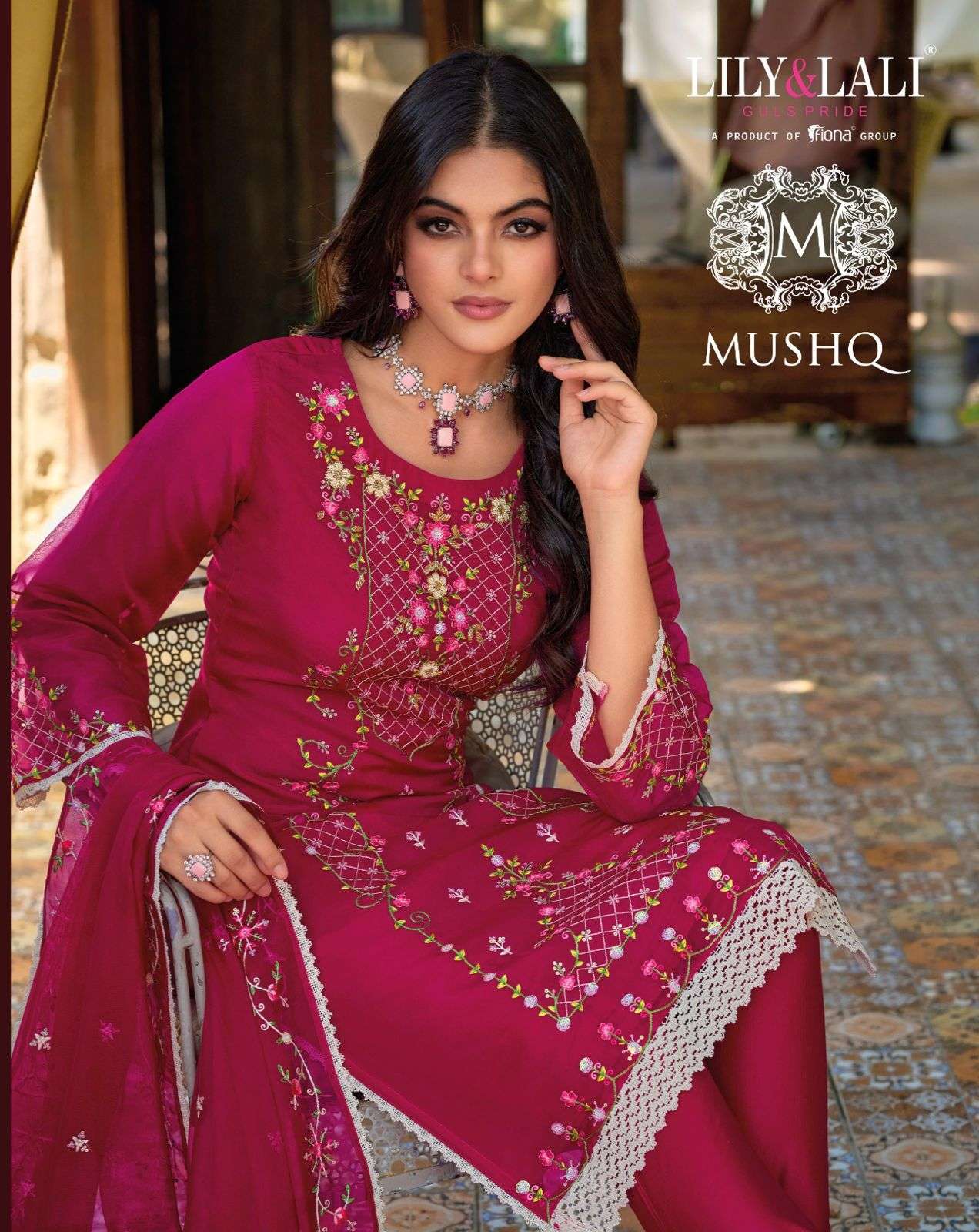 MUSHQ BY LILY AND LALI 13301 TO 13306 SERIES ORGANZA JACQUARD DRESSES