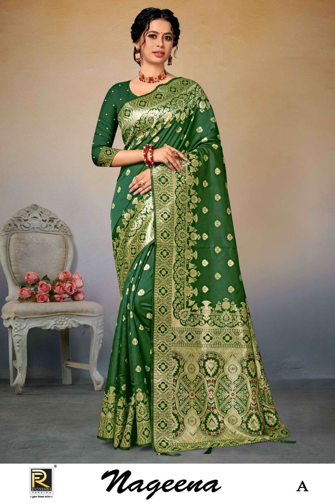 NAGEENA BY RONISHA FASHION DESIGNER FANCY BANARASI SILK SAREES