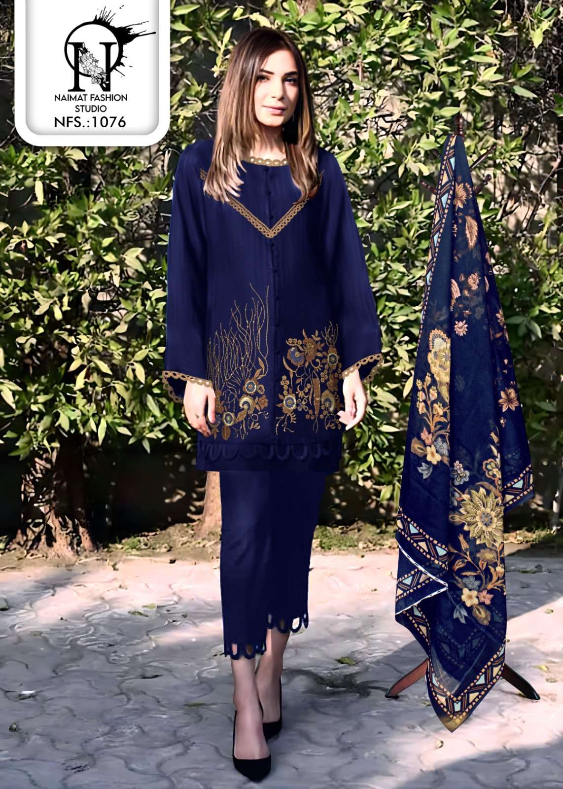 NFS 1076 COLOURS BY NAIMAT FASHION STUDIO PURE FAUX STITCHED PAKISTANI DRESSES