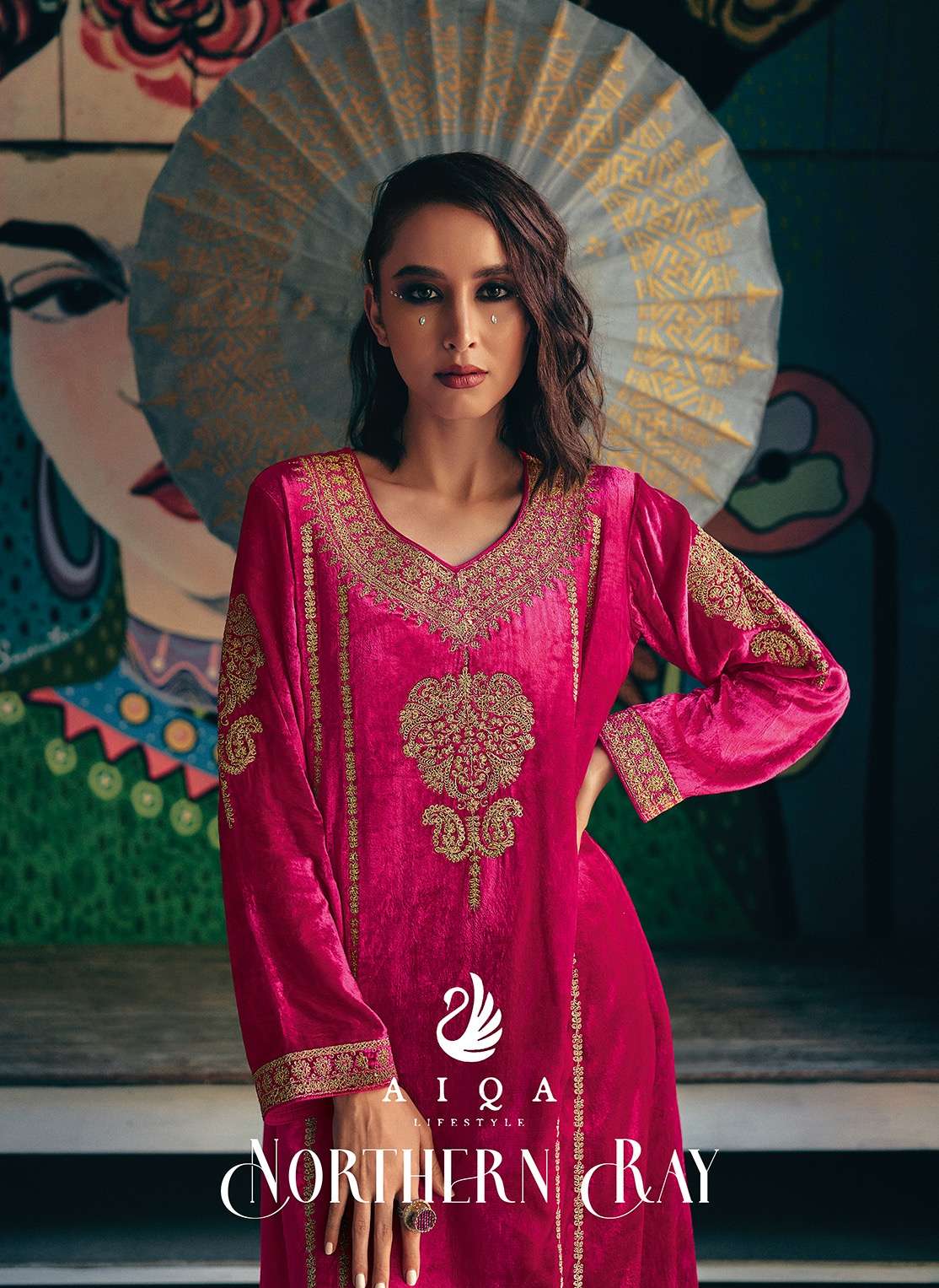 NORTHERN RAY BY AIQA LIFESTYLE 8201 TO 8208 SERIES DESIGNER PURE VELVET DRESSES