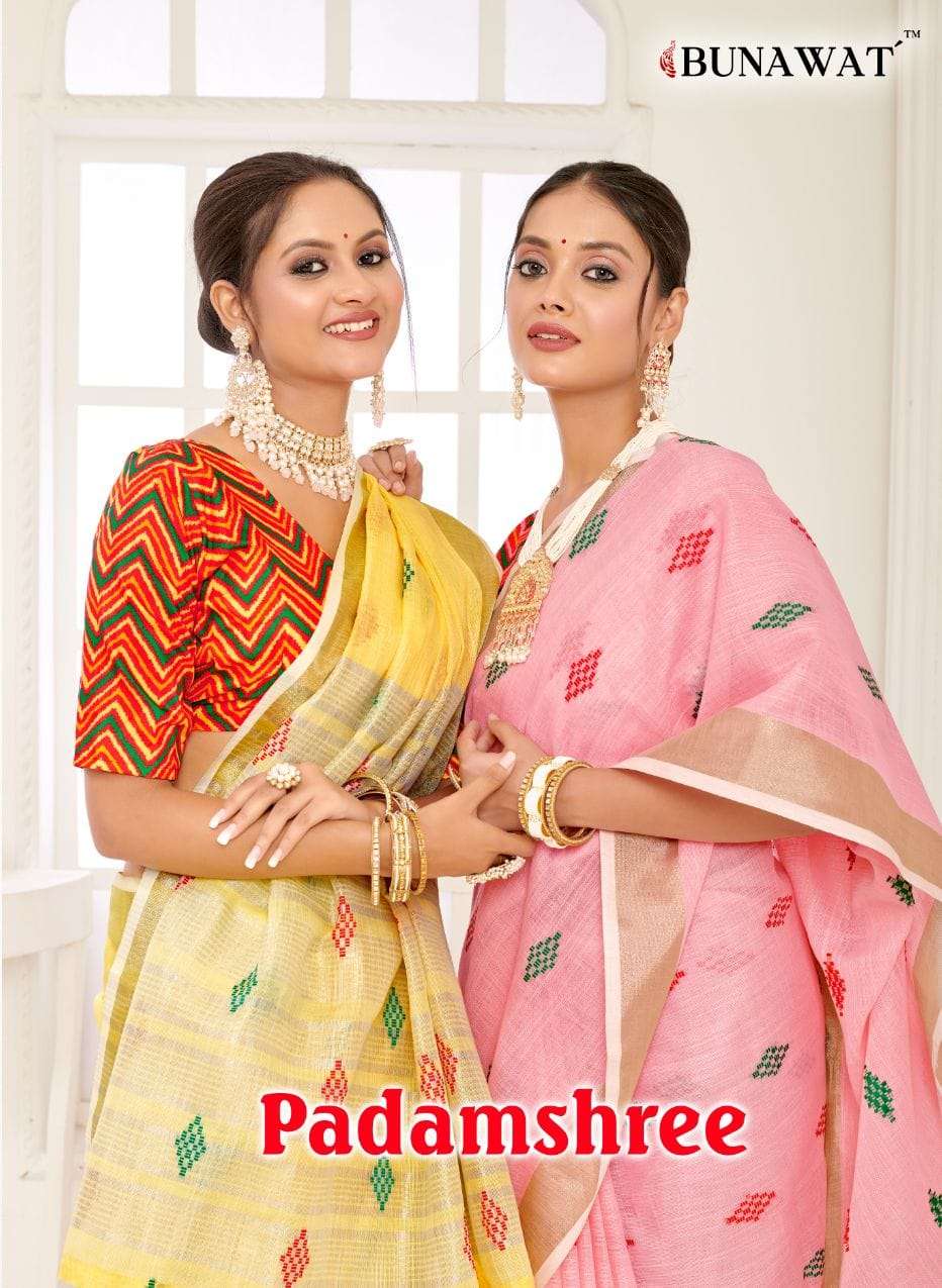 PADAMSHREE BY BUNAWAT 1001 TO 1008 SERIES DESIGNER COTTON WORK SAREES