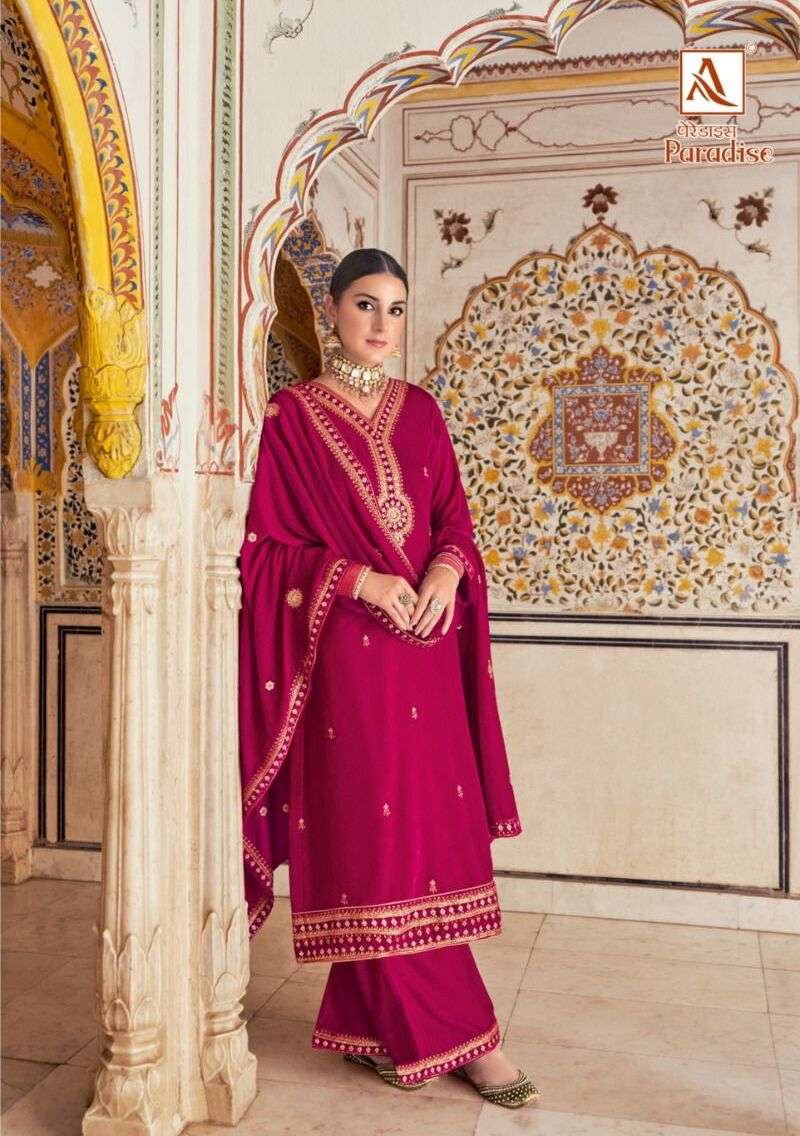 PARADISE BY ALOK SUITS 1329-001 TO 1329-004 SERIES VELVET PRINTED DRESSES