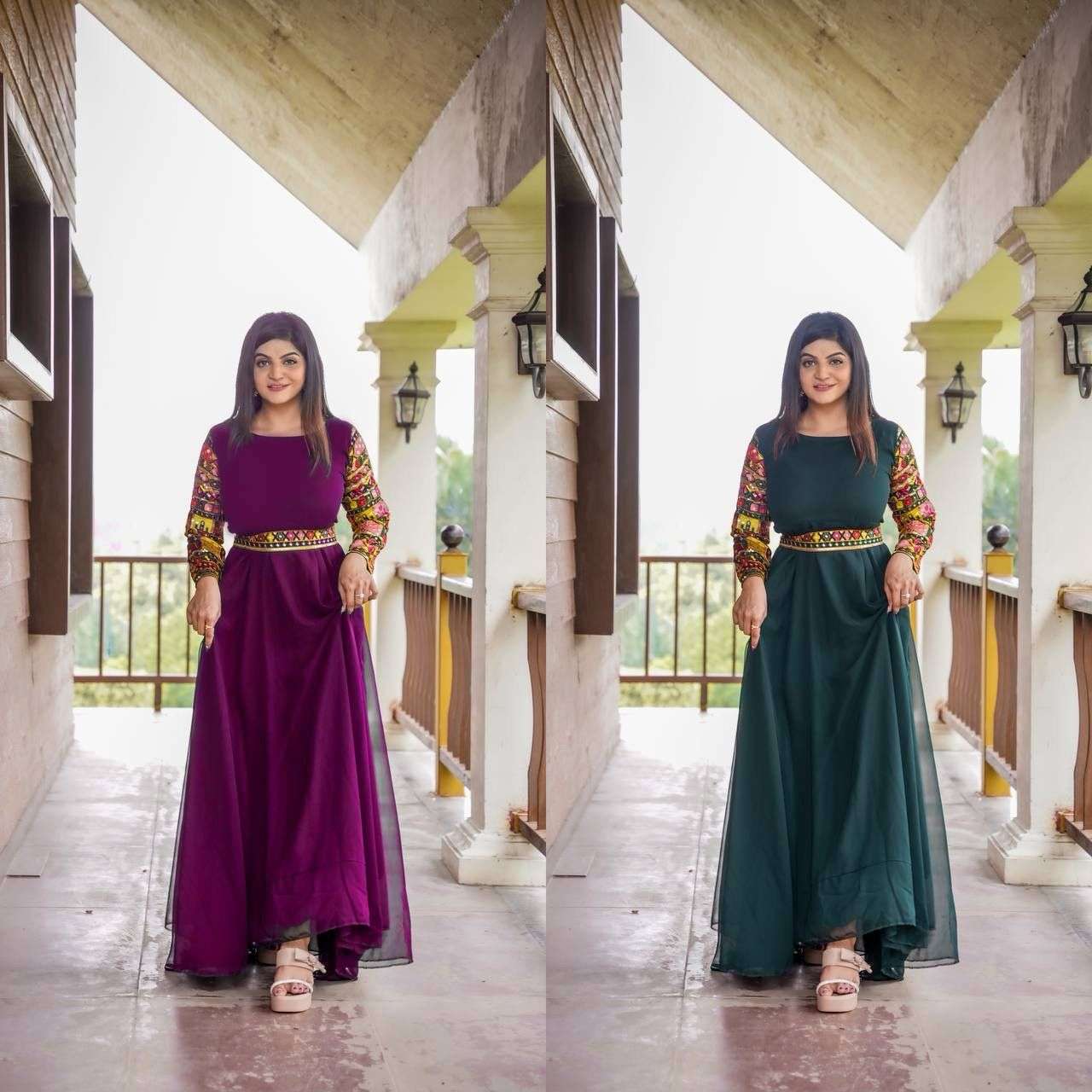 PC-177 COLOURS BY ASLIWHOLESALE DESIGNER FAUX GEORGETTE GOWNS