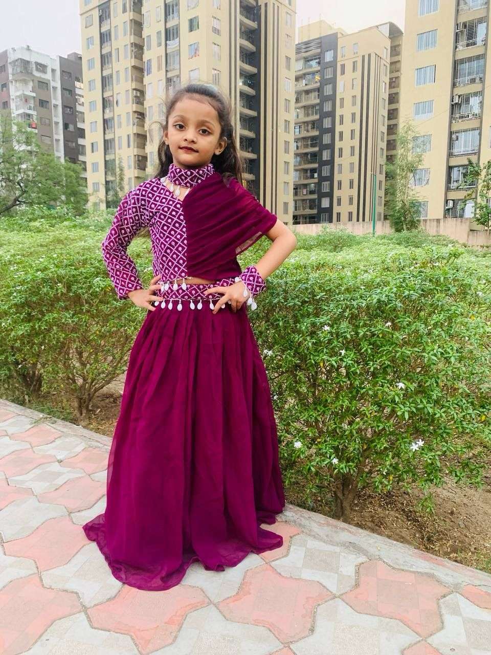 PC-214 BY ASLIWHOLESALE DESIGNER FAUX GEORGETTE KIDS LEHENGAS