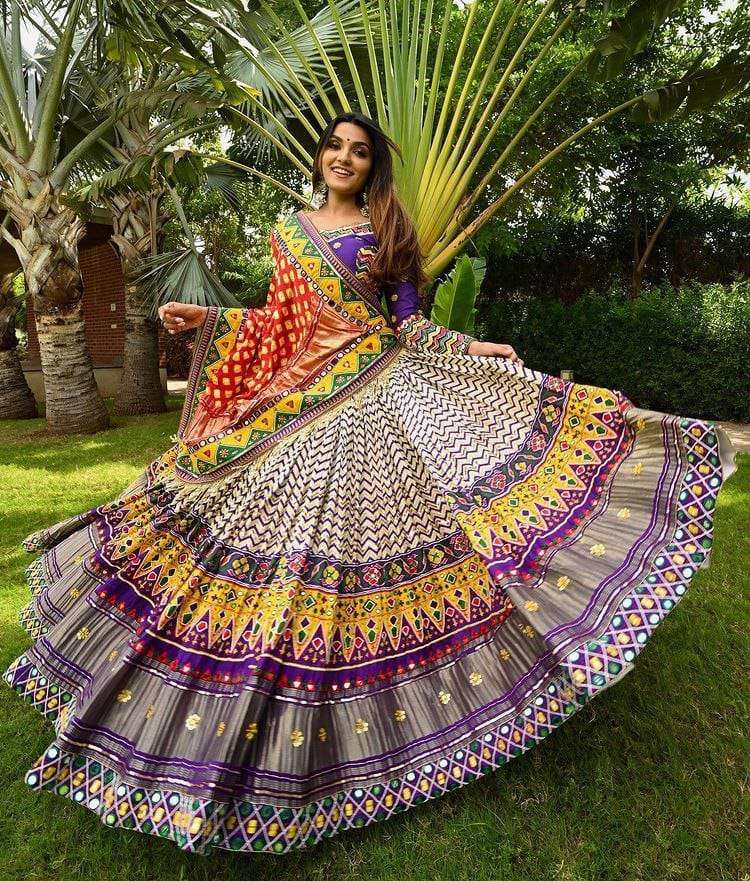 PC-309 BY ASLIWHOLESALE DESIGNER FANCY BUTTER SILK NAVRATRI LEHENGAS