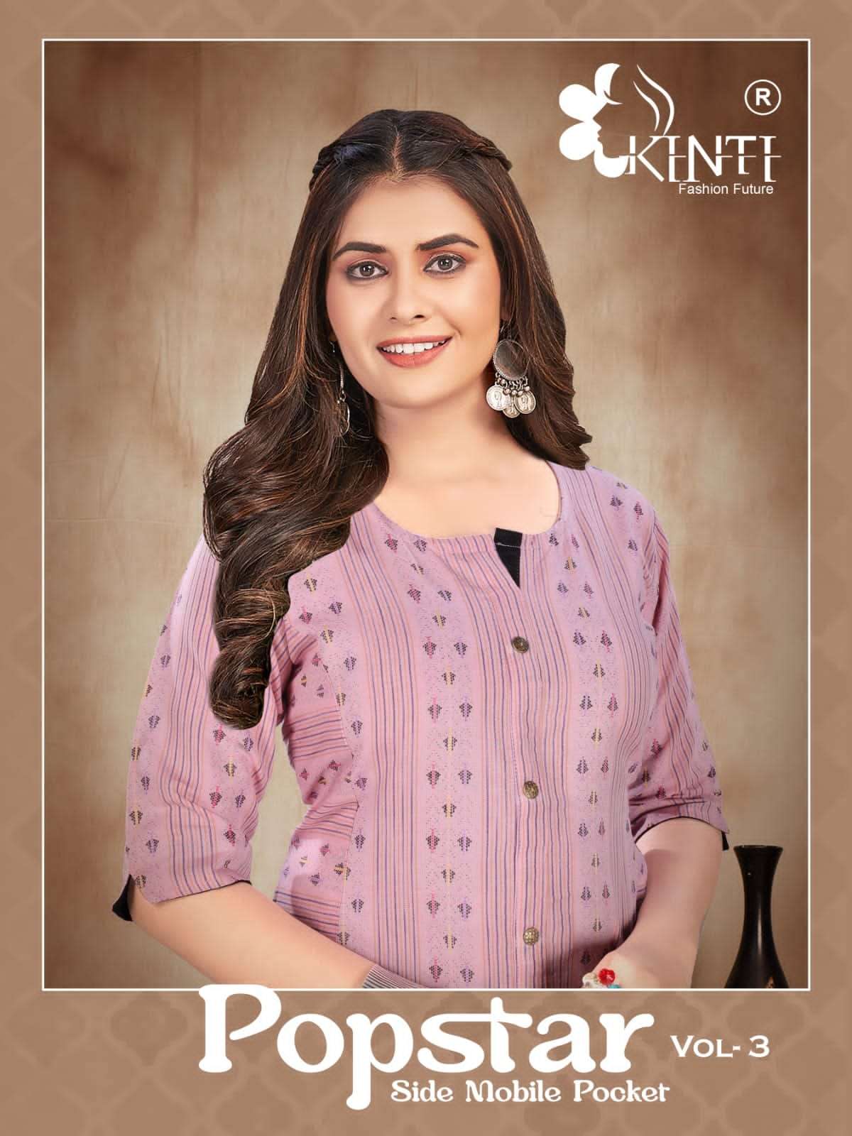 POPSTAR VOL-03 BY KINTI 101 TO 108 SERIES FANCY HANDLOOM  KURTIS 