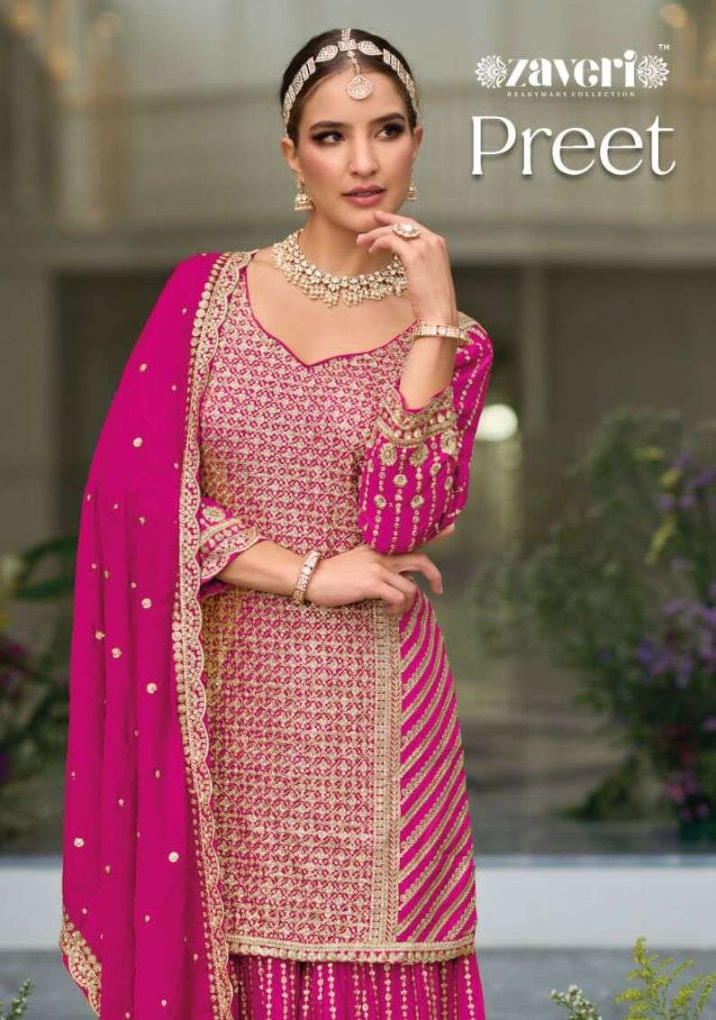 PREET BY ZAVERI 1240 TO 1243 SERIES HEAVY SILK WORK STITCHED DRESSES