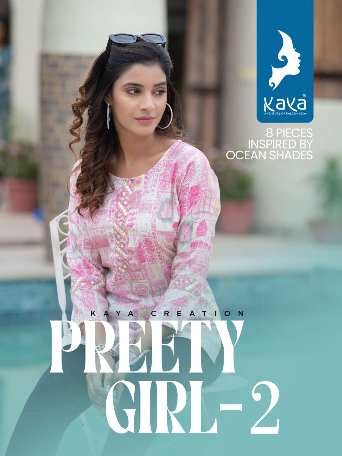 PREETY GIRL VOL-02 BY KAYA 01 TO 08 SERIES DESIGNER RAYON PRINTED TOPS