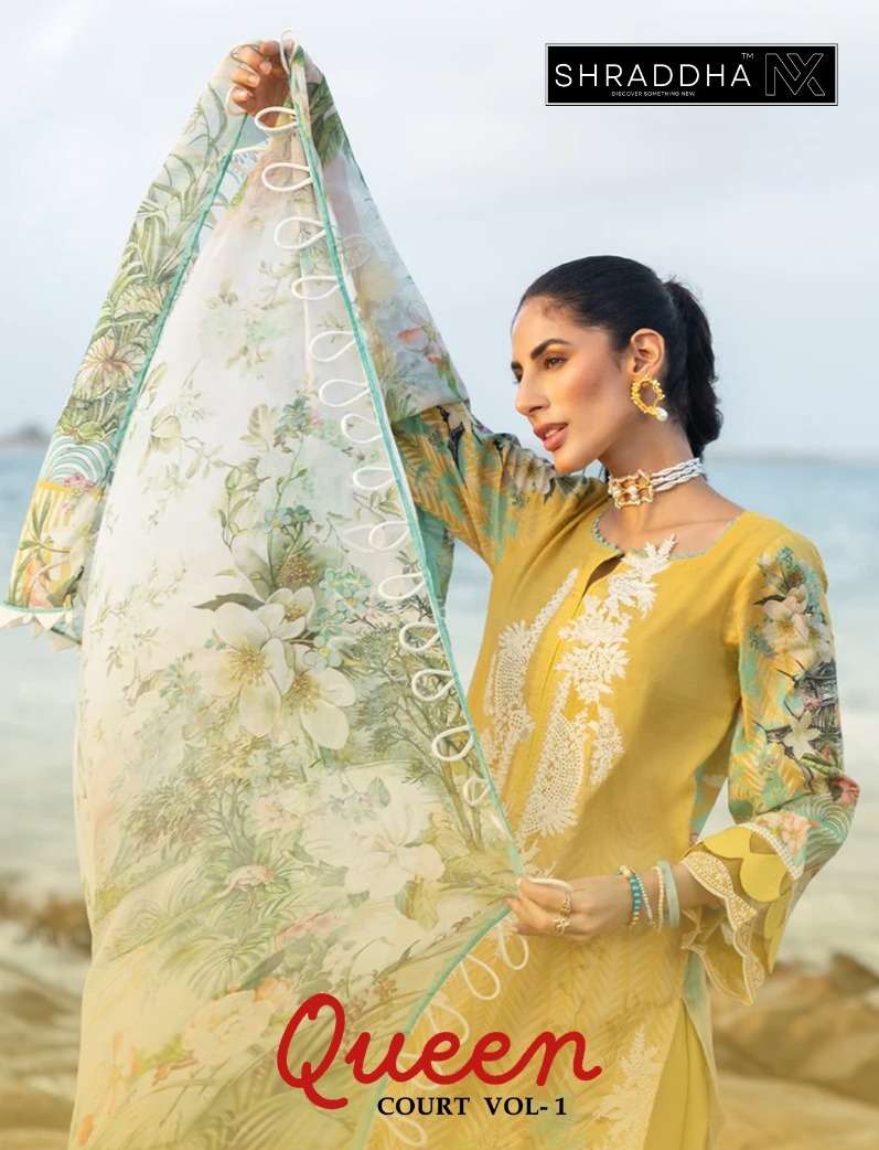 QUEEN COURT VOL-01 BY SHRADDHA DESIGNER 1001 TO 1006 SERIES LAWN PAKISTANI DRESSES