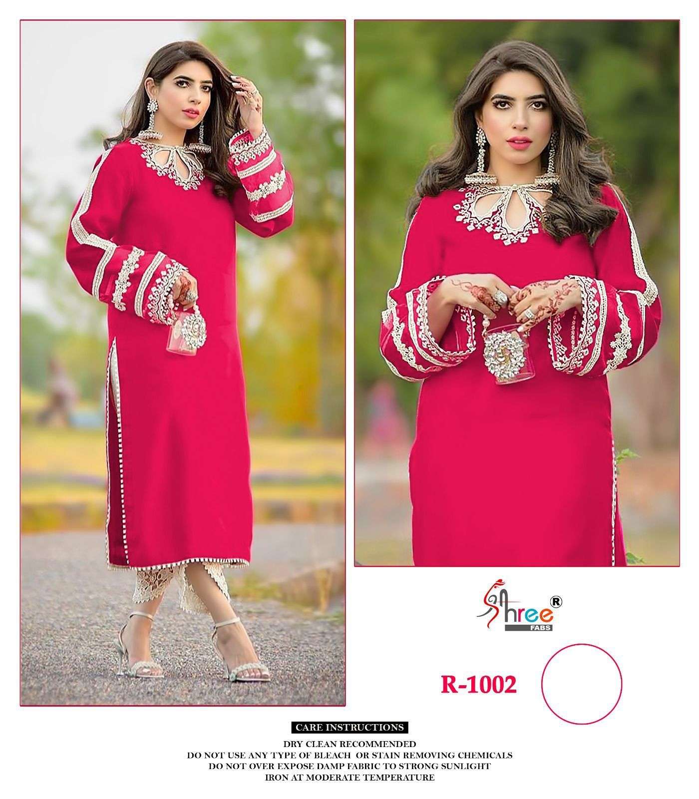 R-1002 COLOURS BY SHREE FABS GEORGETTE EMBROIDERY STITCHED PAKISTANI DRESS