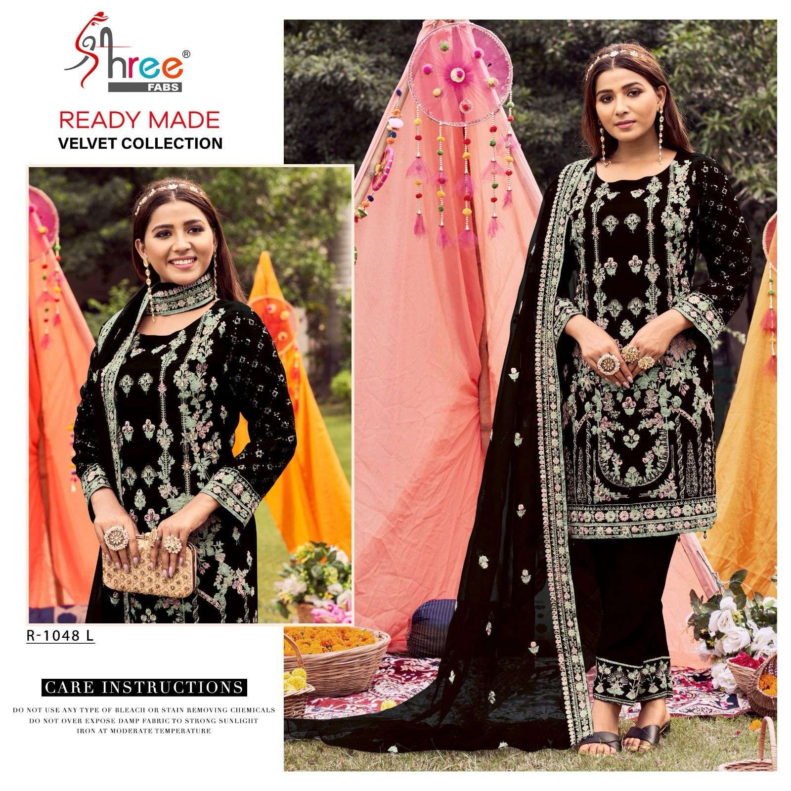 R-1048 COLOURS BY SHREE FABS VELVET EMBROIDERY STITCHED PAKISTANI DRESSES